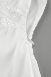 Sexy Solid Color Lace Patchwork V Neck Sling Dresses