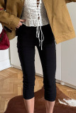 Casual Solid Color Skinny High Waist Solid Color Bottoms