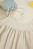 Casual Solid Color Pocket Patchwork U Neck Sling Dresses