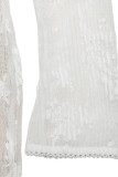 Elegant Solid Color Lace O Neck Long Dresses