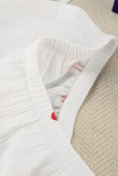 Casual Love Print Patchwork Ruffle V Neck Long Sleeve Two Pieces