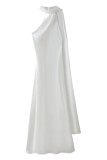Sexy Solid Color Irregular Halter Evening Dresses