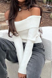 Sexy Solid Color Potholes Off Shoulder Tops