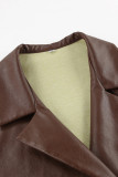 Casual Street Solid Color Buttons Turndown Collar Outerwear