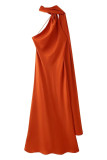 Sexy Solid Color Irregular Halter Evening Dresses