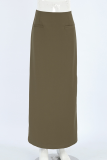 Solid Color Pocket Slit Zipper Straight Solid Color Bottoms