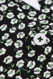 Elegant Floral Print Patchwork Peter Pan Collar A Line Dresses