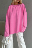 Casual Solid Color O Neck Tops