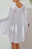 Sexy Vacation Solid Color Lace Up Swimwears Cover Up