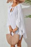 Sexy Vacation Solid Color Lace Up Swimwears Cover Up