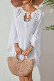 Sexy Vacation Solid Color Lace Up Swimwears Cover Up