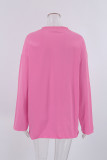 Casual Solid Color O Neck Tops