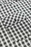 Casual Plaid Patchwork Contrast Turndown Collar Tops