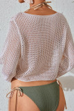 Sexy Solid Color Hollow Out See-Through Swimwears Cover Up