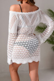 Sexy Vacation Solid Color Lace Up Swimwears Cover Up
