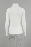 Daily Solid Color Potholes Turtleneck Tops