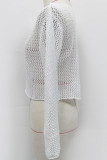 Sexy Solid Color Hollow Out See-Through Swimwears Cover Up