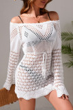 Sexy Vacation Solid Color Lace Up Swimwears Cover Up