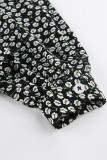 Elegant Floral Print Patchwork Peter Pan Collar A Line Dresses