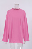 Casual Solid Color O Neck Tops