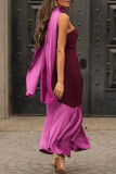 Sexy Solid Color Patchwork Contrast Strapless Sleeveless Dresses