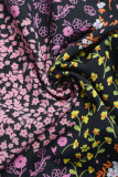 Vacation Floral Print Pocket Lace Up Loose High Waist Wide Leg Full Print Bottoms