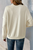 Casual Solid Color Hollow Out Potholes O Neck Tops