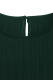 Elegant Solid Color With Belt Pleated O Neck Pleated Dresses