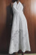Sexy Solid Color Draw String Backless Halter Sleeveless Dresses