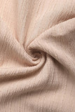 Casual Solid Color Pocket Lace Up High Waist Pencil Solid Color Bottoms