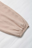 Casual Solid Color Pocket Lace Up High Waist Pencil Solid Color Bottoms