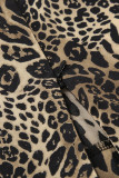 Sexy Leopard Zipper Regular High Waist Full Print Bottoms
