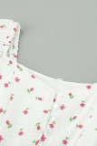 Sexy Flowers Buttons Off Shoulder A Line Dresses
