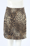 Sexy Leopard Zipper Regular High Waist Full Print Bottoms