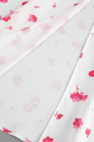 Elegant Flowers Patchwork Cardigan Contrast Loose High Waist Type A Full Print Bottoms