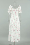 Sexy Flowers Buttons Off Shoulder A Line Dresses