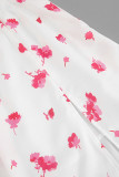 Elegant Flowers Patchwork Cardigan Contrast Loose High Waist Type A Full Print Bottoms
