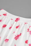 Elegant Flowers Patchwork Cardigan Contrast Loose High Waist Type A Full Print Bottoms