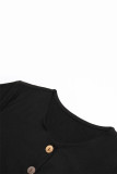 Casual Solid Color Pocket Buttons O Neck Jumpsuits