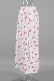 Elegant Flowers Patchwork Cardigan Contrast Loose High Waist Type A Full Print Bottoms