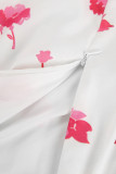 Elegant Flowers Patchwork Cardigan Contrast Loose High Waist Type A Full Print Bottoms