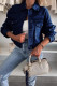 Casual Solid Color Distressed Buttons Turndown Collar Long Sleeve Denim Jacket