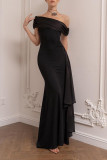 Sexy Solid Color Backless Off Shoulder Long Dresses