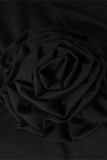 Sexy Solid Color Backless Flower Shape Half A Turtleneck One Step Skirt Dresses