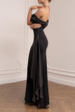 Sexy Solid Color Backless Off Shoulder Long Dresses