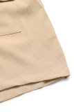 Street Solid Color Draw String Pocket V Neck Loose Rompers