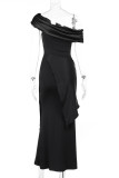 Sexy Solid Color Backless Off Shoulder Long Dresses