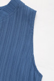 Casual Solid Color Distressed Buttons V Neck Sleeveless Dresses