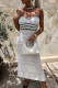 Sexy Stripe Hollow Out Weave V Neck Sling Dresses