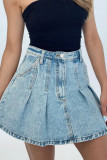 Casual Solid Color Patchwork High Waist Type A Solid Color Bottoms